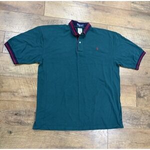 Vintage 90s Polo Ralph Lauren Retro Rugby Style Polo Shirt Made In USA Green XXL